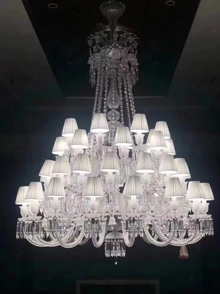 Large Light Luxury Classic Tiered Crystal Candle shaded Chandelier for High-ceiling Rooms/Living Room-Chandeliers-casivra-casivra