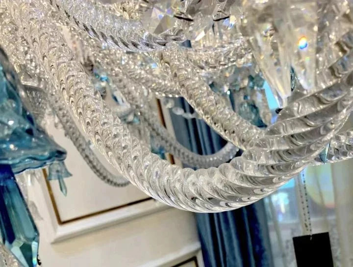 Large Light Luxury Classic Tiered Crystal Candle shaded Chandelier for High-ceiling Rooms/Living Room-Chandeliers-casivra-casivra