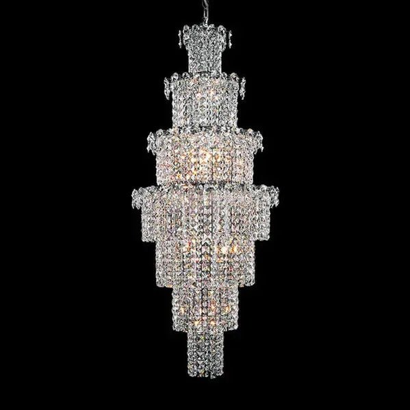 Large Multi - pieces Crystal Chandelier Stylish Ceiling Light Fixture For Foyer Living Room Staircase - D23.6"*H70.9"casivra