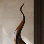 Mid Century Large Wooden Sculpture For Outdoor Art Decor