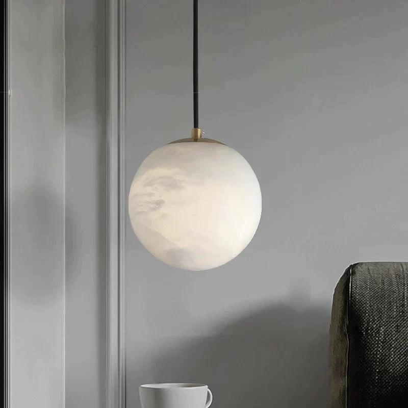 Larry Alabaster Ball Pendant Light For Kitchen Island - 5 inchescasivra