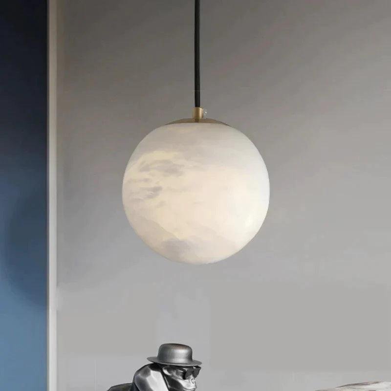 Larry Alabaster Ball Pendant Light For Kitchen Island - 5 inchescasivra