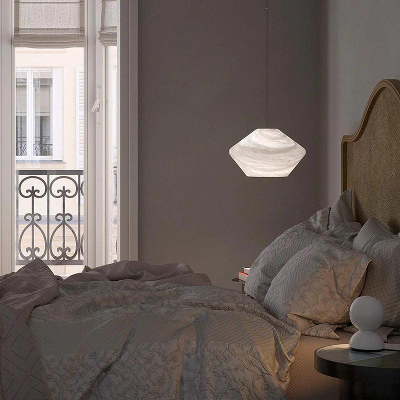 Larry Alabaster Simple Bedside Modern Pendant Light - casivra