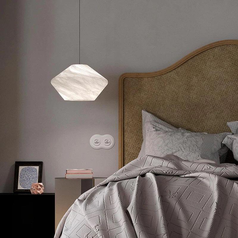Larry Alabaster Simple Bedside Modern Pendant Light - casivra