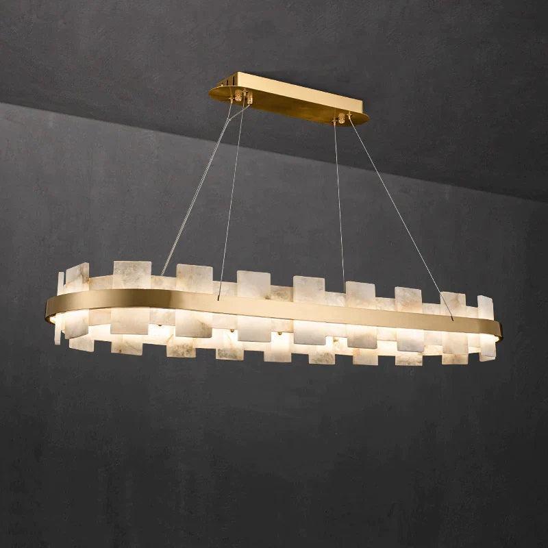 Larry Modern Oval Marble Island Chandelier - casivra