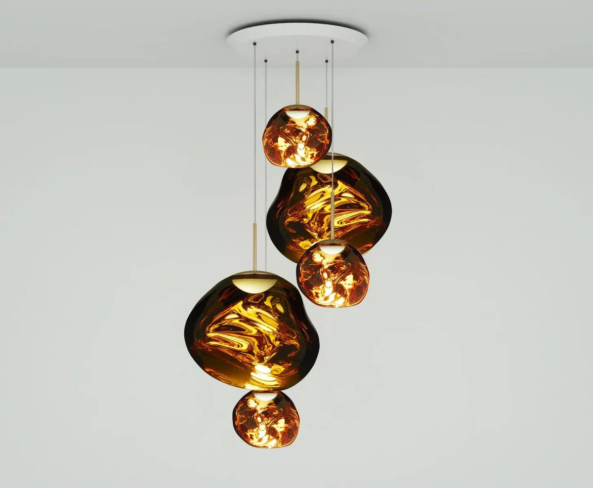 Lava Chandelier Villa Loft Duplex Stairwell Pendant Light - Gold5 Balls - Style Acasivra