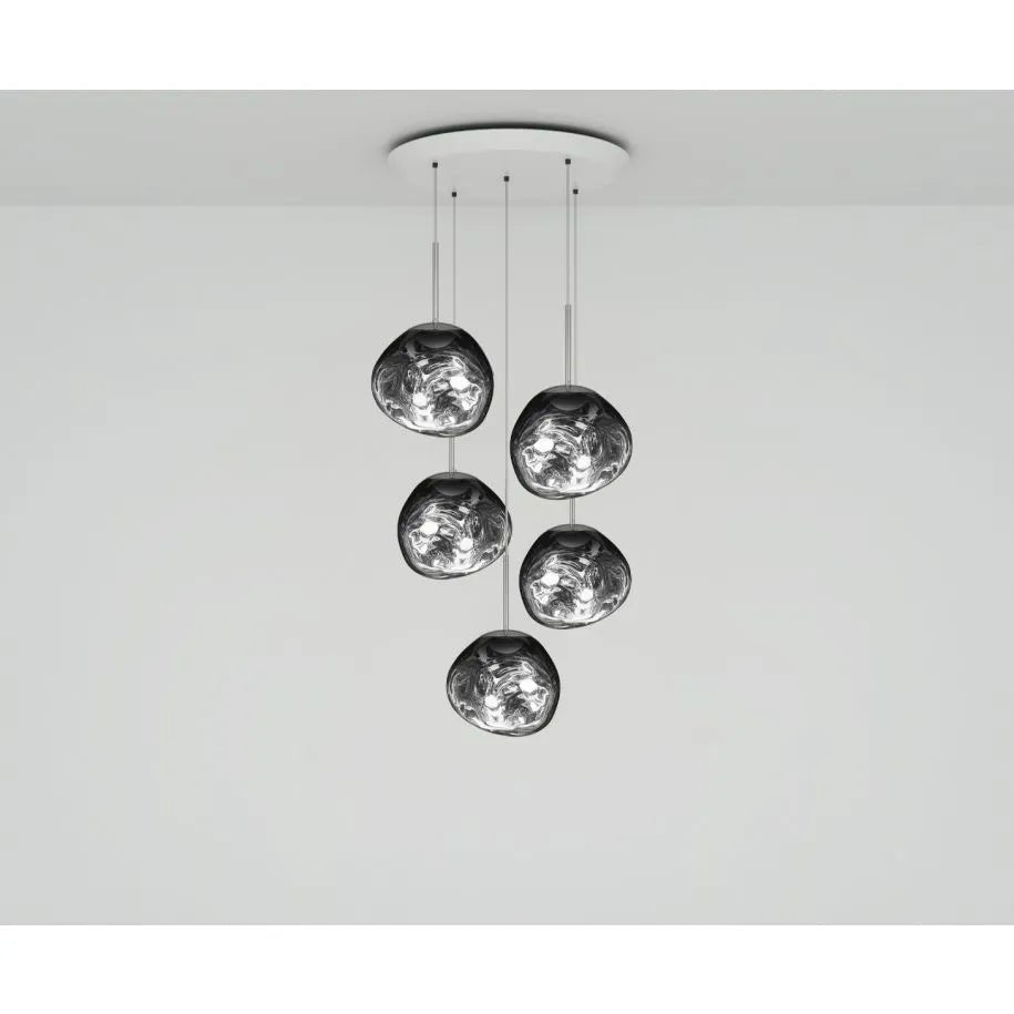 Lava Chandelier Villa Loft Duplex Stairwell Pendant Light - Silver5 Balls - Style Bcasivra