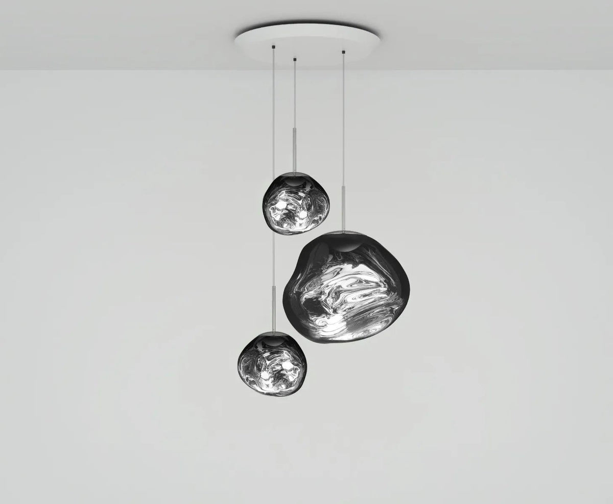 Lava Chandelier Villa Loft Duplex Stairwell Pendant Light - Silver3 Ballscasivra