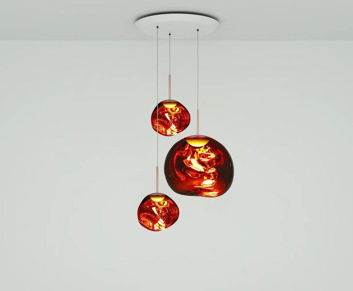 Lava Chandelier Villa Loft Duplex Stairwell Pendant Light - Rose Gold3 Ballscasivra