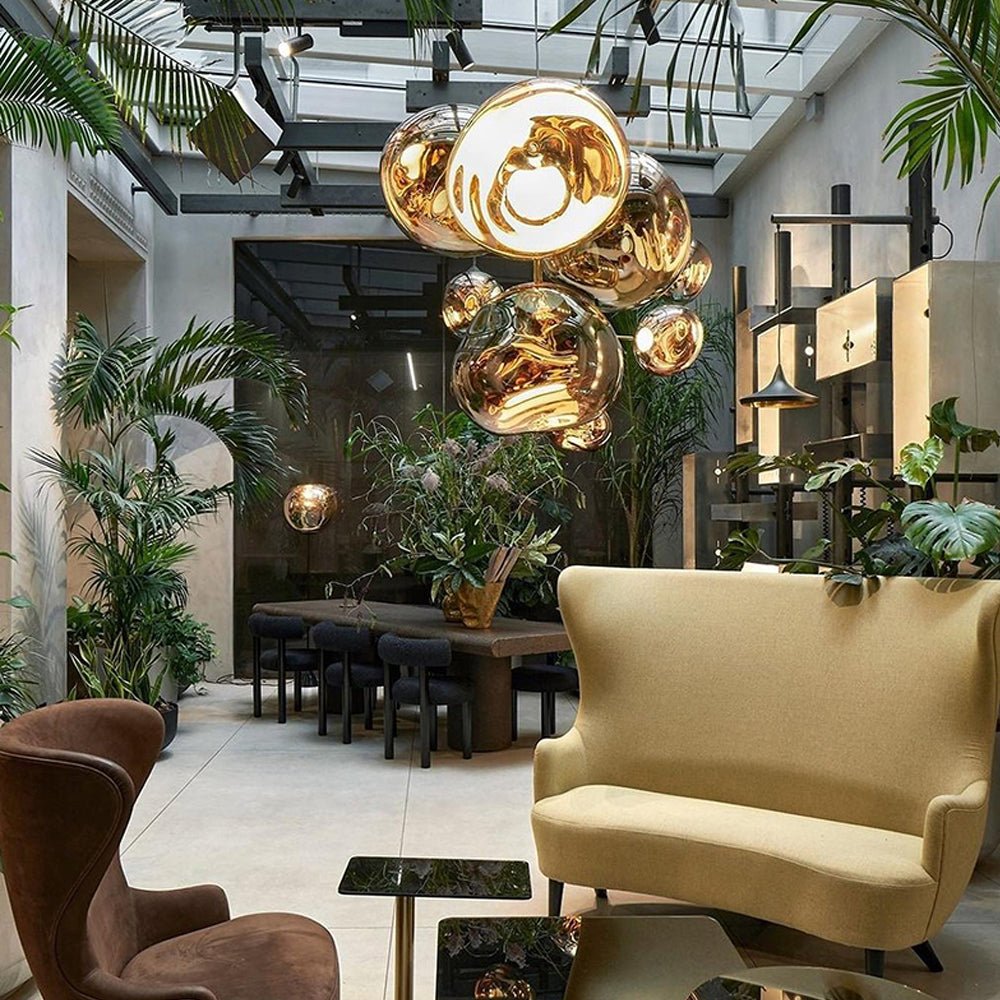 Lava Chandelier Villa Loft Duplex Stairwell Pendant Light - Gold1 Ball - DIA 7.87'' / 20cmcasivra