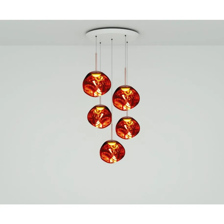 Lava Chandelier Villa Loft Duplex Stairwell Pendant Light - Rose Gold5 Balls - Style Bcasivra
