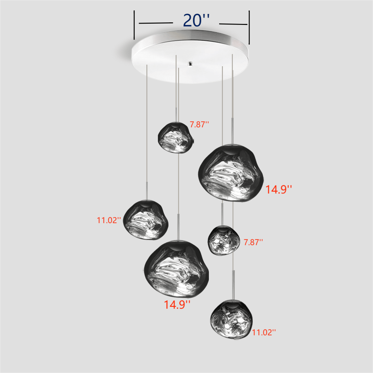 Lava Chandelier Villa Loft Duplex Stairwell Pendant Light - Gold6 Ballscasivra