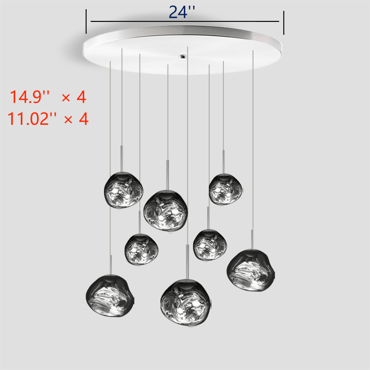 Lava Chandelier Villa Loft Duplex Stairwell Pendant Light - Gold8 Ballscasivra