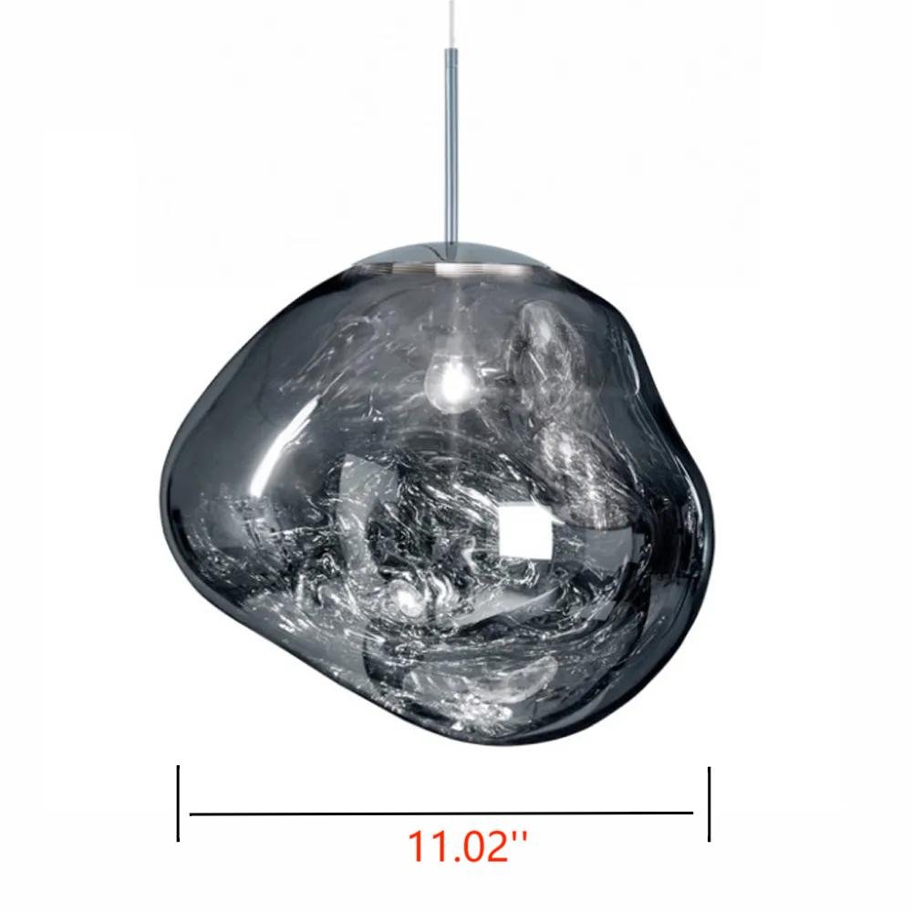 Lava Chandelier Villa Loft Duplex Stairwell Pendant Light - Silver1 Ball - DIA 11.02'' / 28cmcasivra