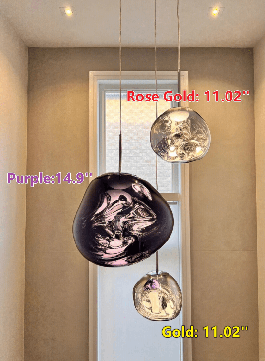 Lava Chandelier Villa Loft Duplex Stairwell Pendant Light - Rose Gold5 Balls - Style Acasivra