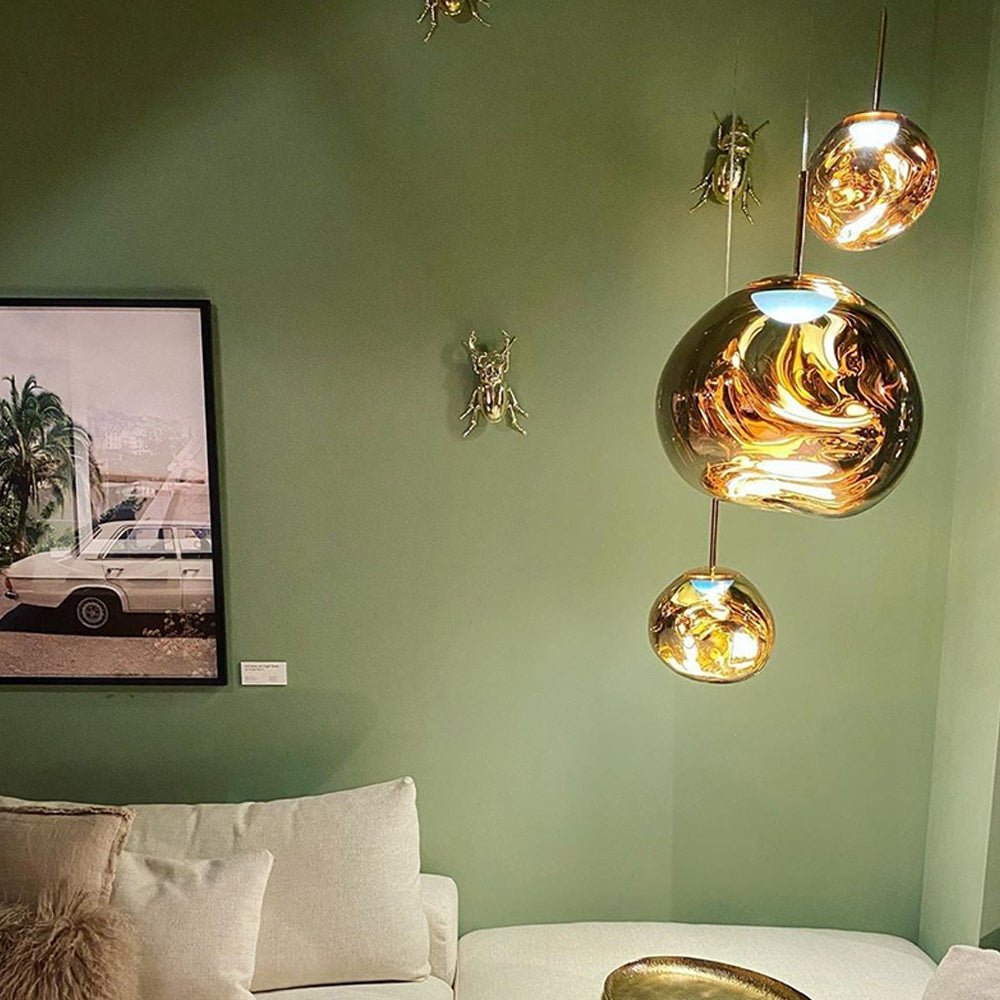 Lava Chandelier Villa Loft Duplex Stairwell Pendant Light - Gold1 Ball - DIA 7.87'' / 20cmcasivra