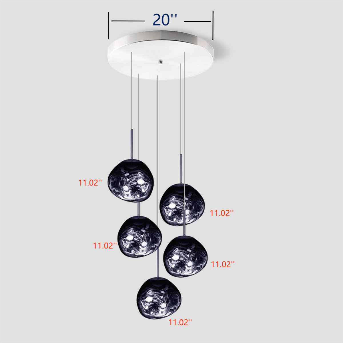 Lava Chandelier Villa Loft Duplex Stairwell Pendant Light - Smokey Gray5 Balls - Style Bcasivra