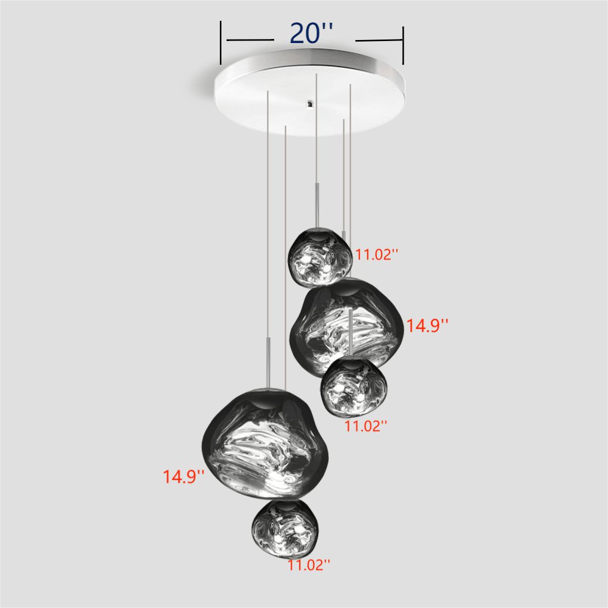 Lava Chandelier Villa Loft Duplex Stairwell Pendant Light - Blue5 Balls - Style Acasivra