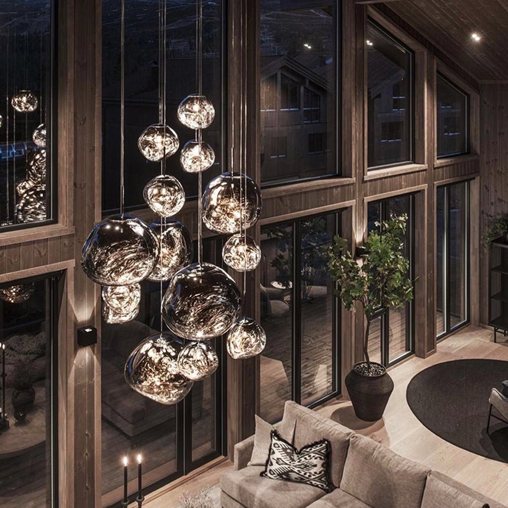 Lava Chandelier Villa Loft Duplex Stairwell Pendant Light - Gold1 Ball - DIA 7.87'' / 20cmcasivra