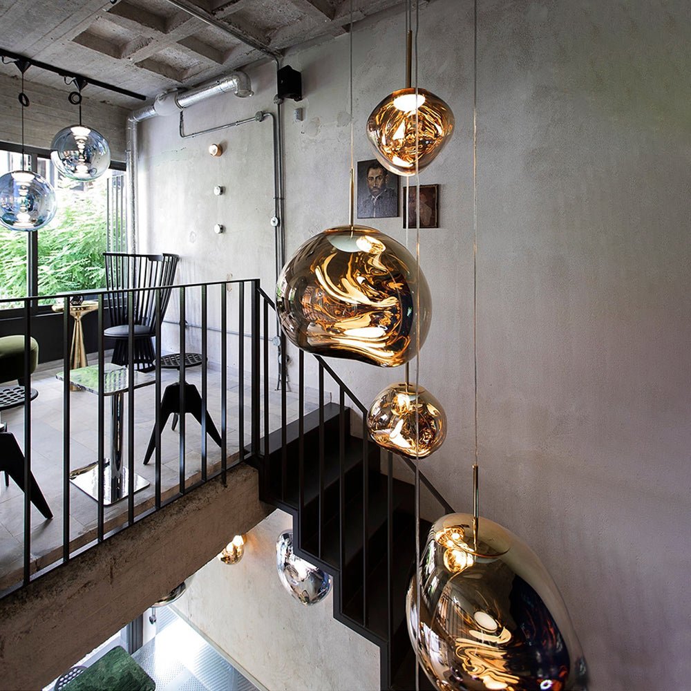 Lava Chandelier Villa Loft Duplex Stairwell Pendant Light - Silver3 Ballscasivra
