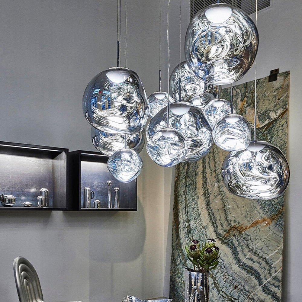 Lava Chandelier Villa Loft Duplex Stairwell Pendant Light - Rose Gold5 Balls - Style Acasivra