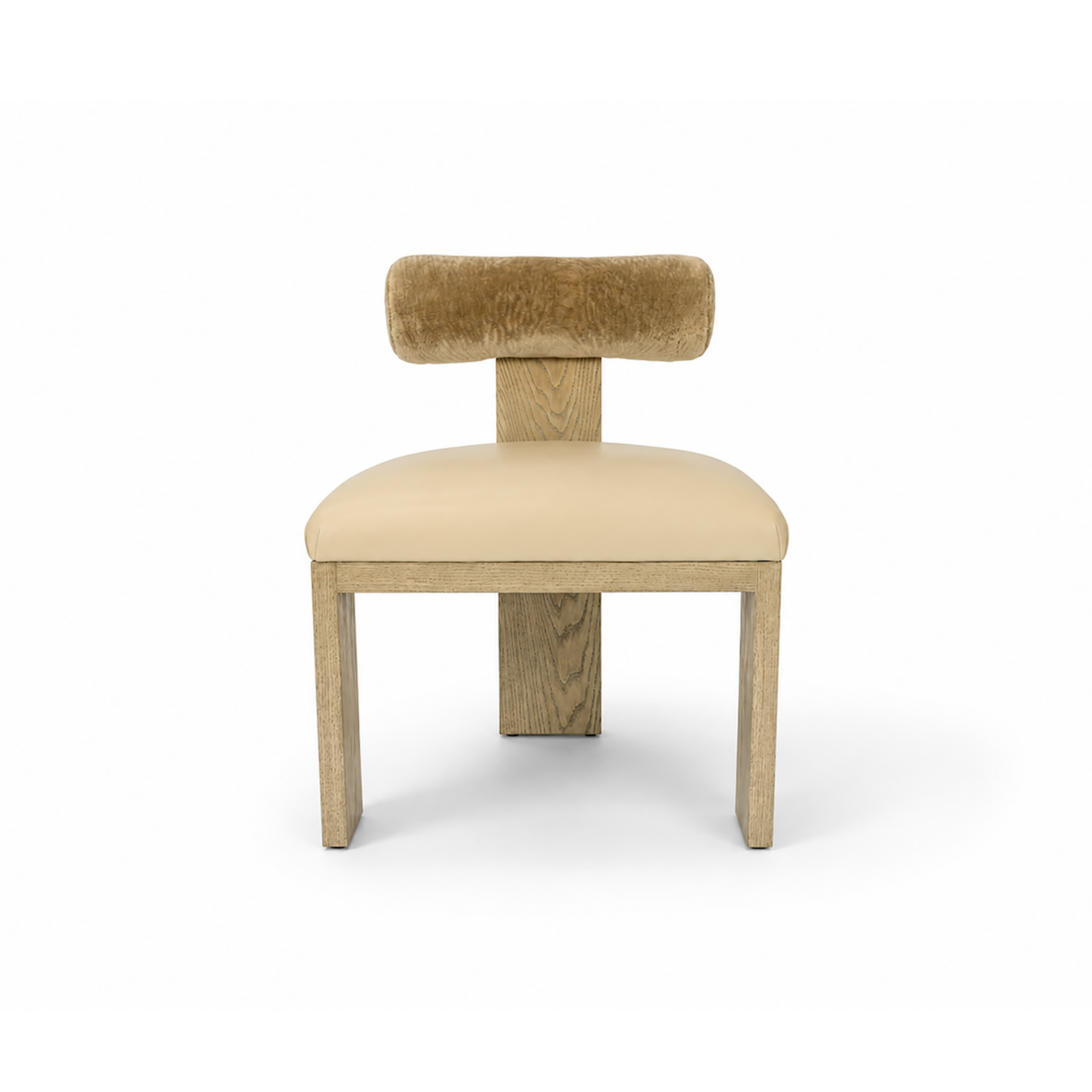 Yucca Dining Chair featuring leather seat and Cylindrical bolster backrest