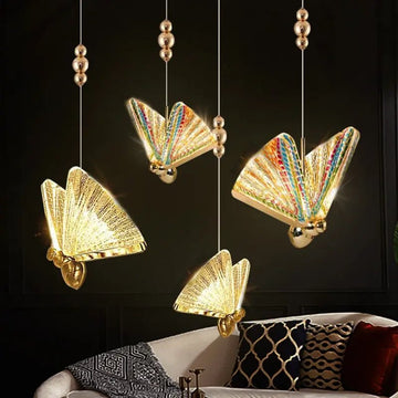 Led Butterfly Pendant Lights-Pendant Lights-casivra-Gold-Small-casivra