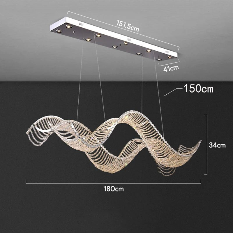 Alleri LED crystal chandelier warm light detail