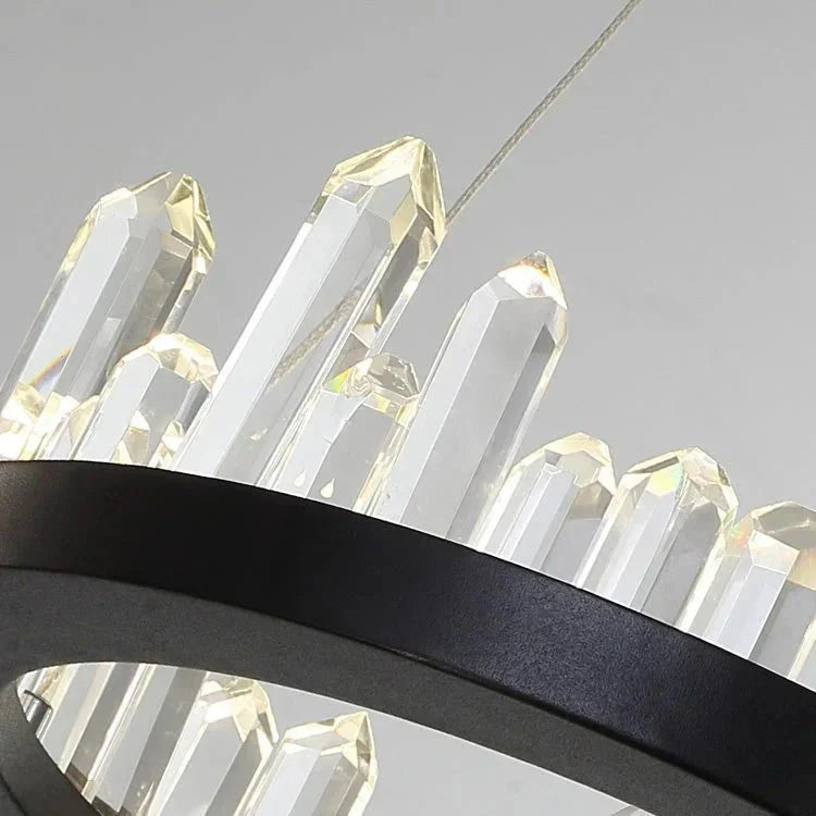 Leti Crystal Round Chandelier - 16"D60”Bronzecasivra
