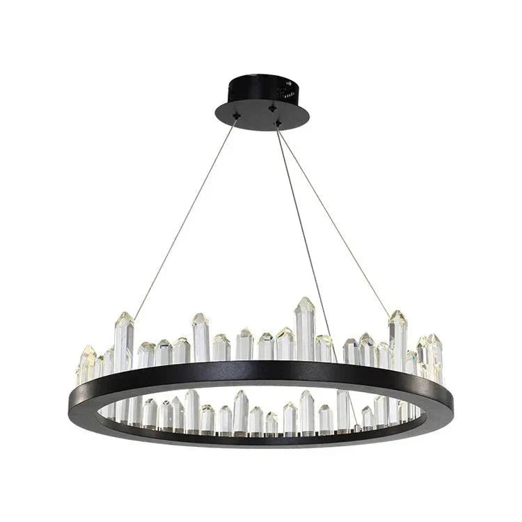 Leti Crystal Round Chandelier - 16"D60”Bronzecasivra