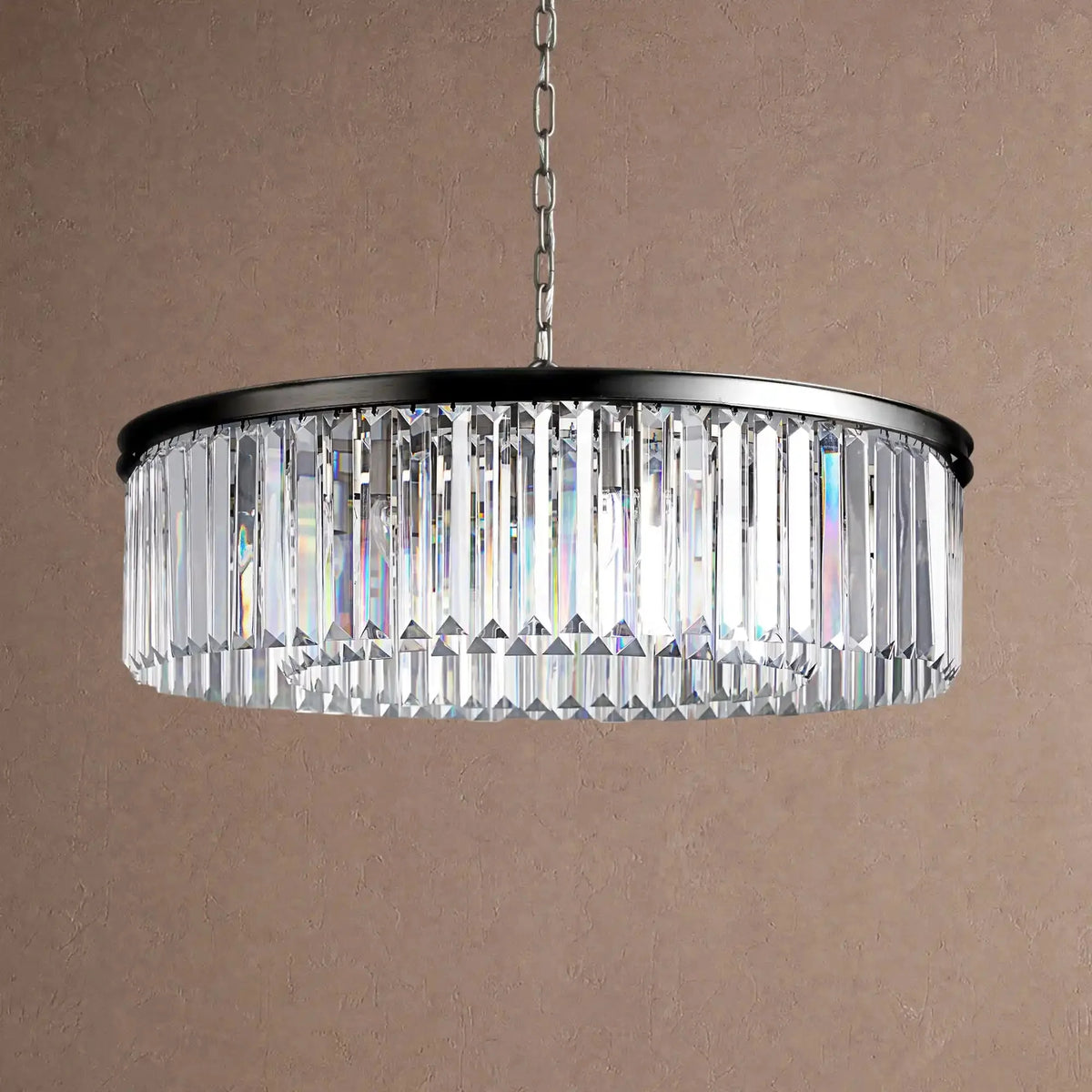 Langley Crystal Round Chandelier - Blackcasivra