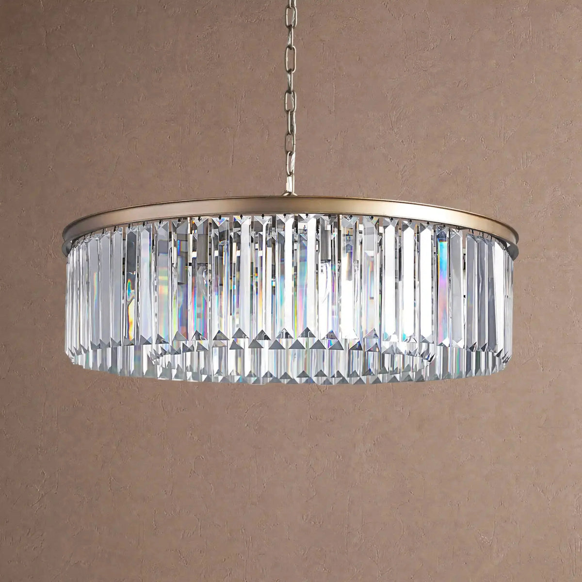 Langley Crystal Round Chandelier - Brasscasivra