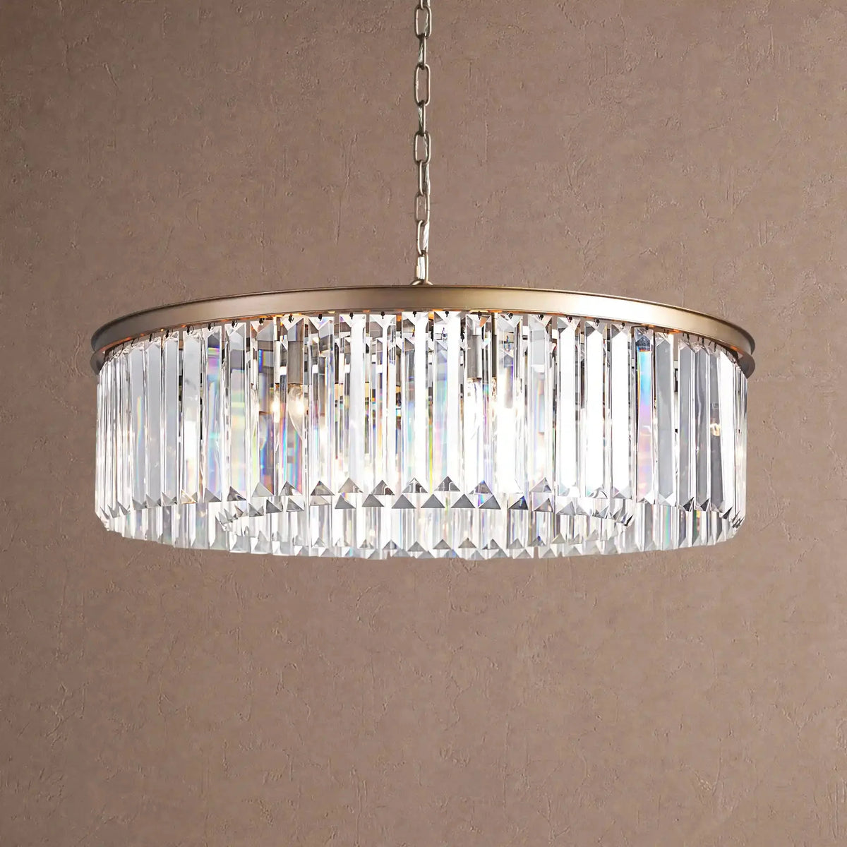 Langley Crystal Round Chandelier - Brasscasivra
