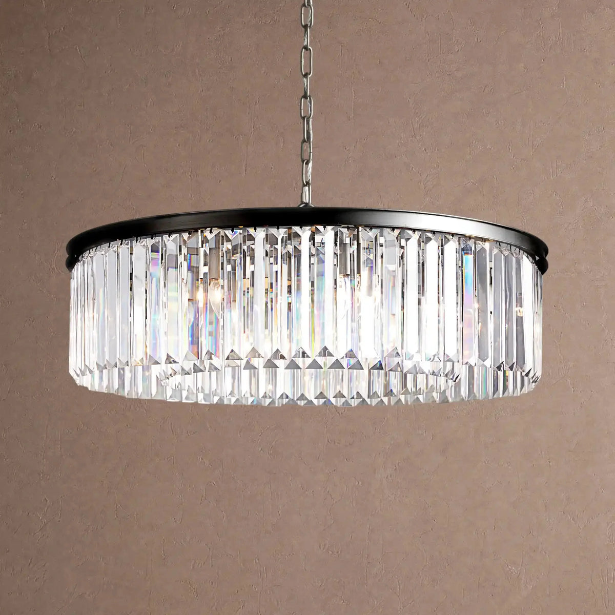 Langley Crystal Round Chandelier - Blackcasivra