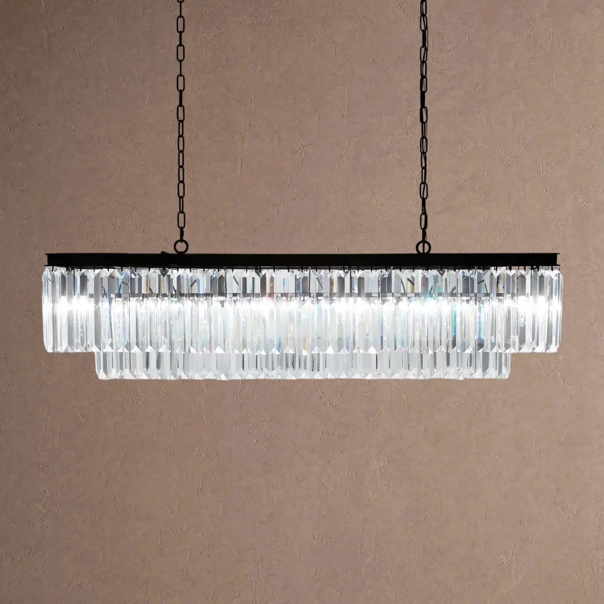 Langley Tiered Rectangular Chandelier - Brasscasivra