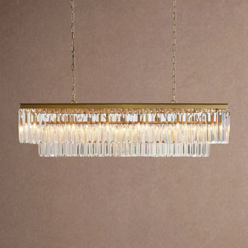 Langley Tiered Rectangular Chandelier - Brasscasivra