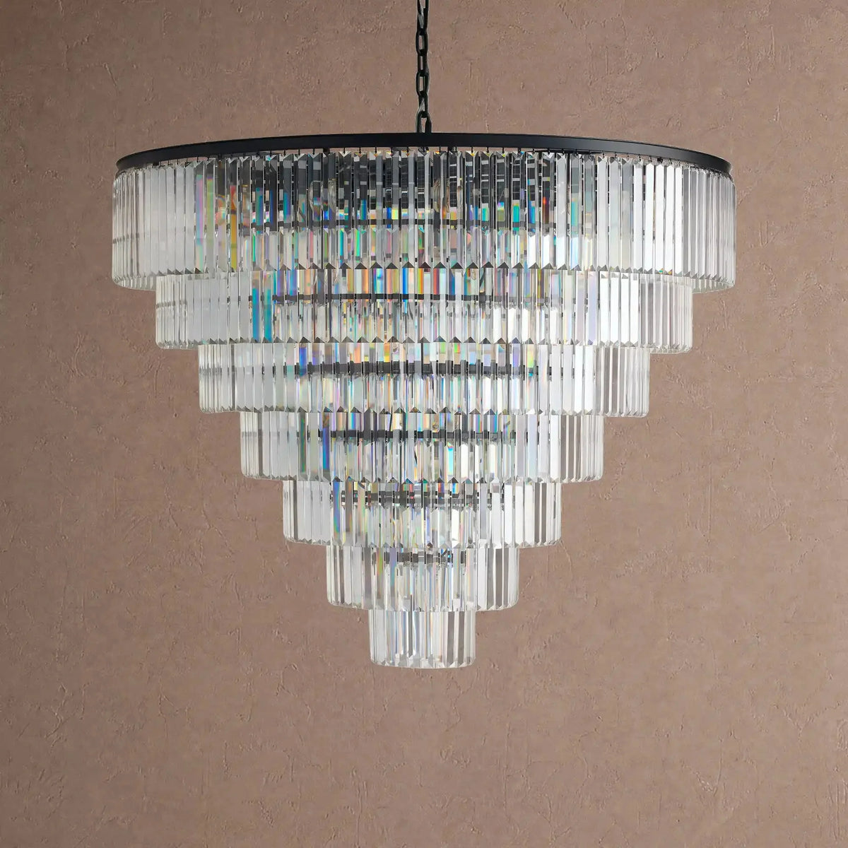 Langley Tiered Round Chandelier - 7-Tier 60″ WBlackcasivra
