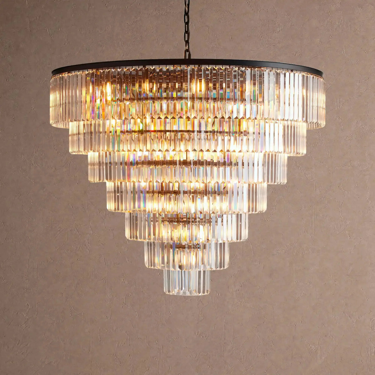 Langley Tiered Round Chandelier - 7-Tier 60″ WBlackcasivra