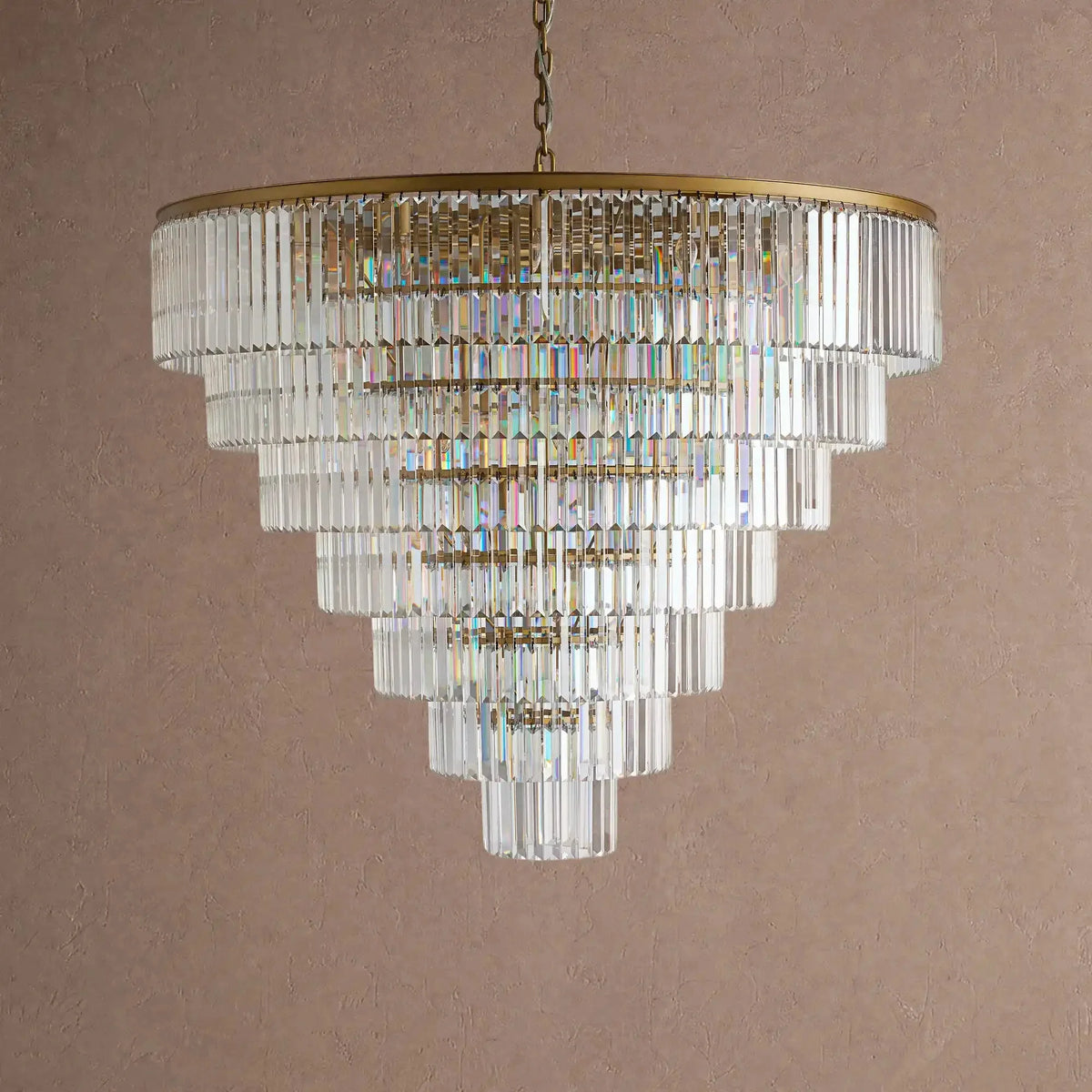 Langley Tiered Round Chandelier - 7-Tier 60″ WBrasscasivra