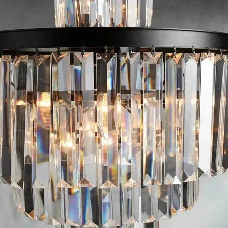 Langley Tiered Round Chandelier Lighting in bronze - dining room lighting