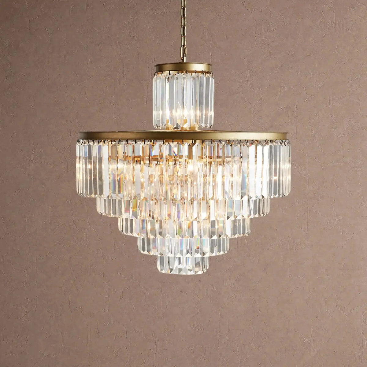 Langley Tiered Round Chandelier Lighting - 22-Light 32.5''Antique Brasscasivra