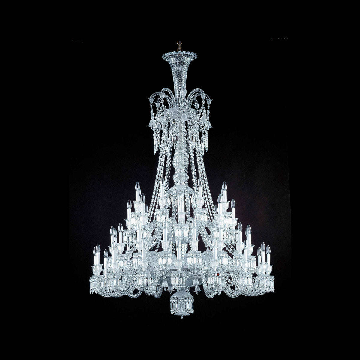 Light Luxury Classic Long Version Tiered Candle Light Crystal Chandelier for High-ceiling Rooms/Living Room - 48 Lights/D55.12"*H77.95"/118kgWithout LampshadeWarm Lightcasivra