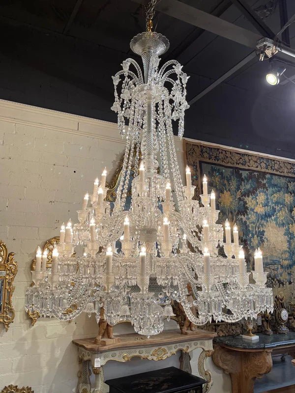 Light Luxury Classic Long Version Tiered Candle Light Crystal Chandelier for High-ceiling Rooms/Living Room - 48 Lights/D55.12"*H77.95"/118kgWithout LampshadeWarm Lightcasivra