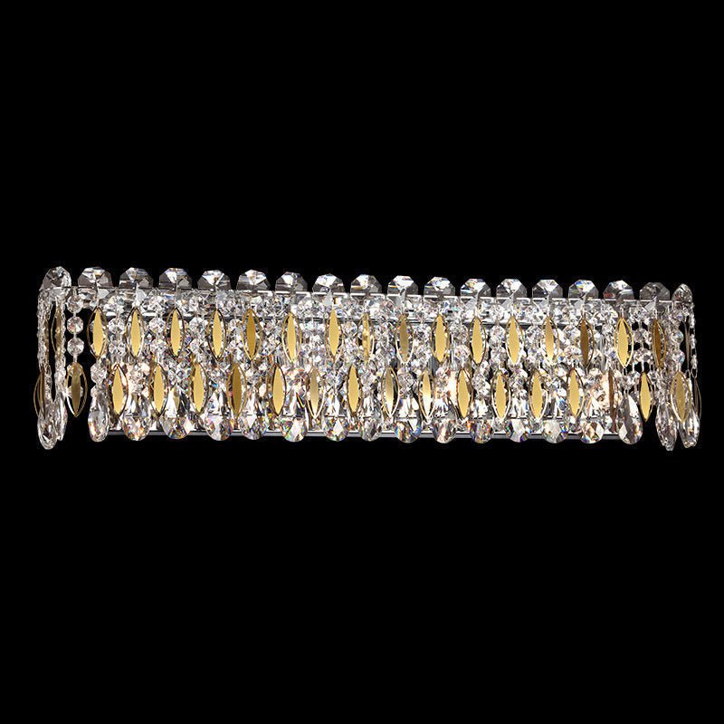 Light Luxury Crystal Beads Drum Collection Flush Mounted/Rectangle/Round Chandelier - Linear Wall Light/ L16.54"*W4.33"*H6.3"Chrome Finish+Stainless Steel Leavescasivra