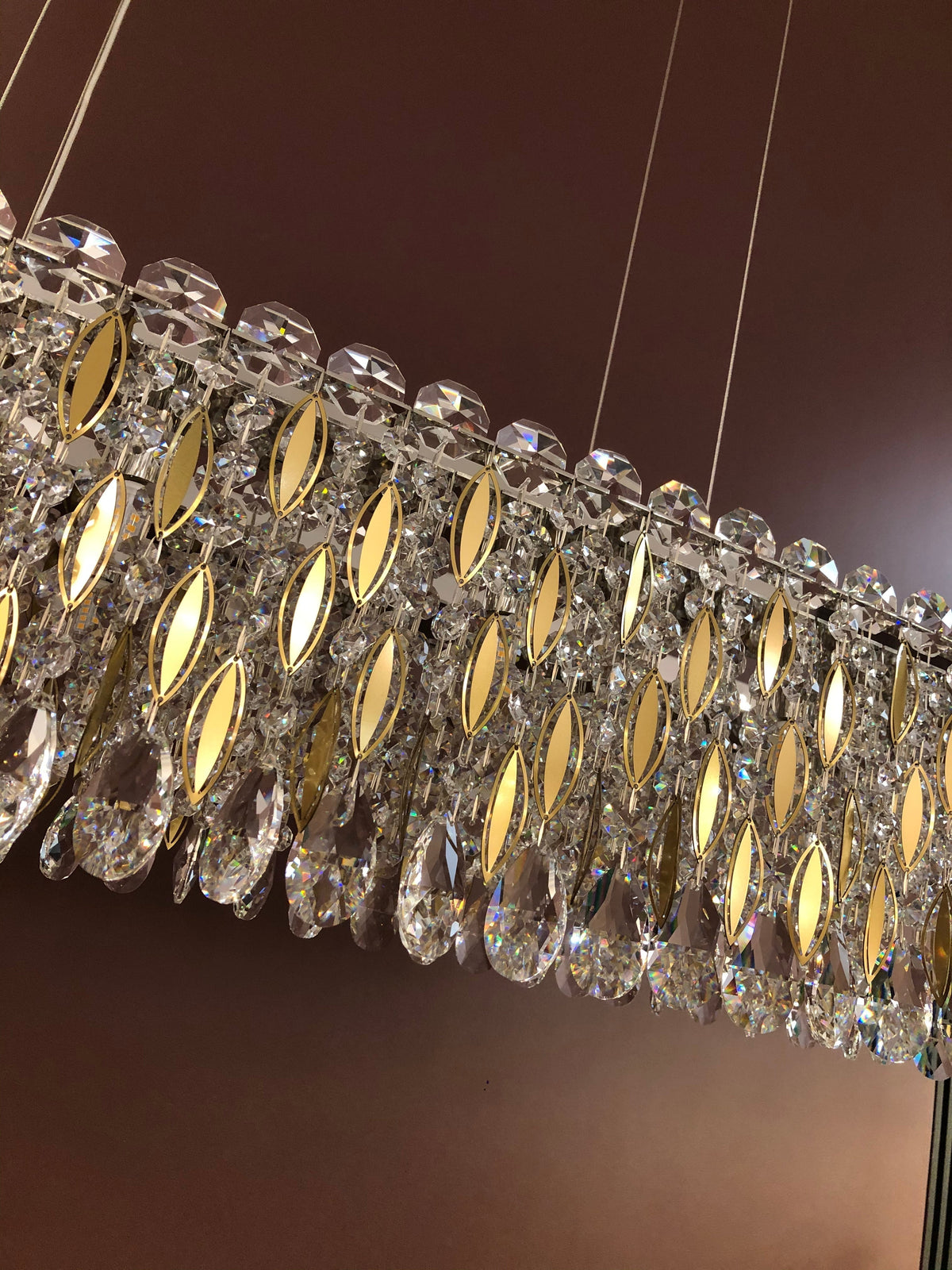 Light Luxury Crystal Beads Drum Collection Flush Mounted/Rectangle/Round Chandelier - Flush Mount/Round/3 Lights/D15.5"*H6.5"/6kgChrome Finish+Stainless Steel Leavescasivra