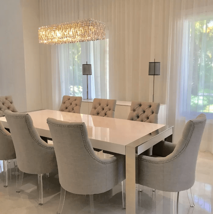 Light Luxury Crystal Beads Drum Collection Flush Mounted/Rectangle/Round Chandelier - Flush Mount/Round/3 Lights/D15.5"*H6.5"/6kgChrome Finish+Stainless Steel Leavescasivra