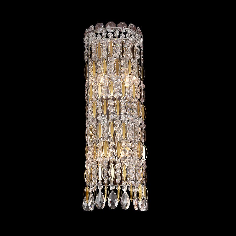 Light Luxury Crystal Beads Drum Collection Flush Mounted/Rectangle/Round Chandelier - Wall Light/L7.09"*W4.72"*H19.68"Chrome Finish+Stainless Steel Leavescasivra