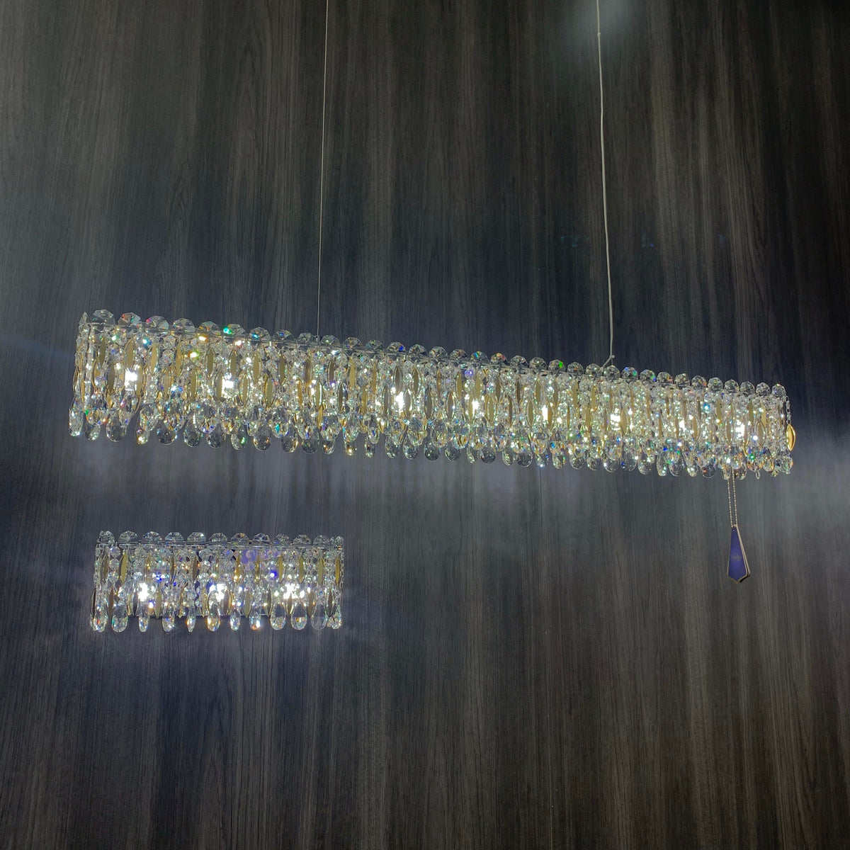 Light Luxury Crystal Beads Drum Collection Flush Mounted/Rectangle/Round Chandelier - Flush Mount/Round/3 Lights/D15.5"*H6.5"/6kgChrome Finish+Stainless Steel Leavescasivra