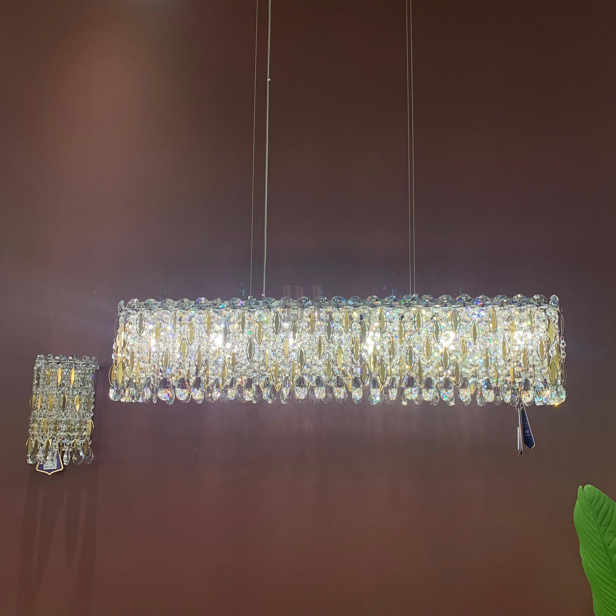 Light Luxury Crystal Beads Drum Collection Flush Mounted/Rectangle/Round Chandelier - Flush Mount/Round/3 Lights/D15.5"*H6.5"/6kgChrome Finish+Stainless Steel Leavescasivra