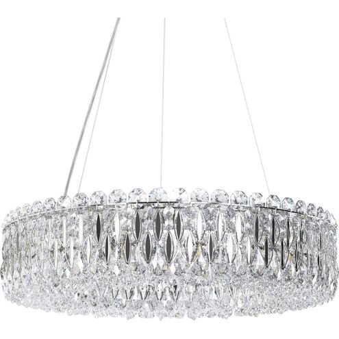 Light Luxury Crystal Beads Drum Collection Flush Mounted/Rectangle/Round Chandelier - Round/12 Lights/D23.6"*H6"Chrome Finish+Stainless Steel Leavescasivra